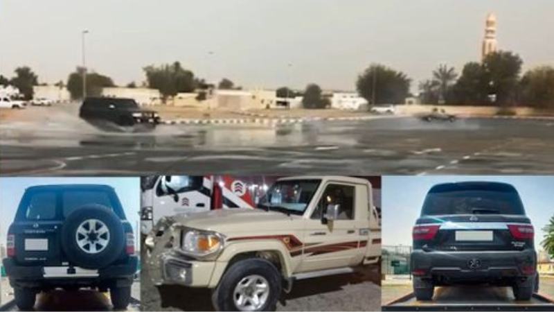 Dubai Police arrest drivers for car stunts in rainy weather