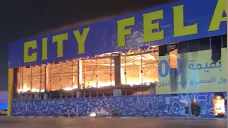 Fire Destroys City Felash Store Across Ajman China Mall