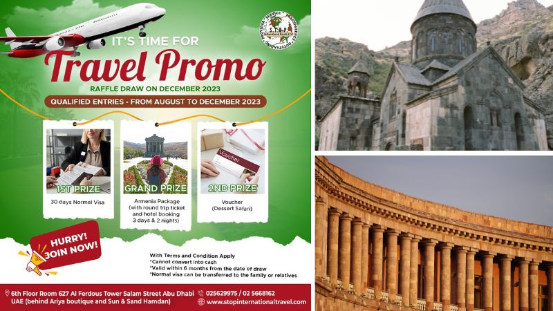 Win Uae Visa, Trip to Armenia With Abu Dhabi's S.T.O.P. International Travels