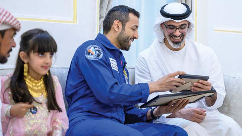 Sheikh Khaled Meets UAE Astronaut Sultan Al Neyadi in Al Ain