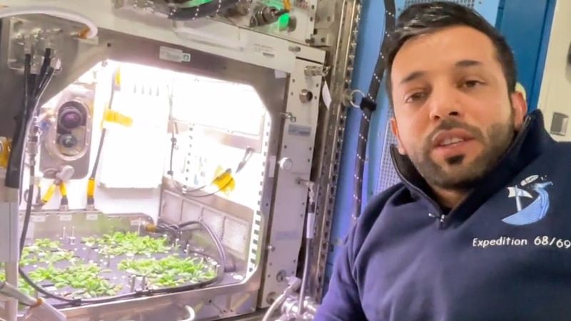 Sultan Alneyadi conducts experiments in space