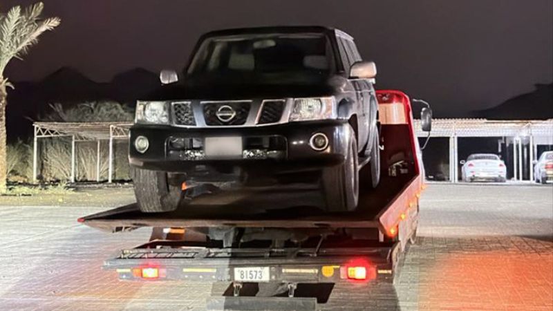 Ras Al Khaimah: Driver Arrested for Illegal Car Stunts in Front of Police Car