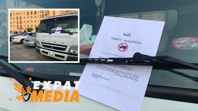 Trucks Illegally Parked in Dubai International City Get Warning