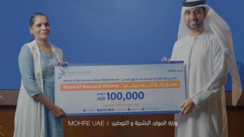 Cleaning assistant wins Dh100,000 in Emirates Labour Market Award