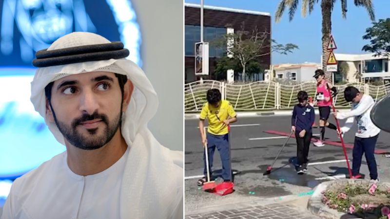 Sheikh Hamdan thanks 4 children for cleaning street after Dubai Marathon