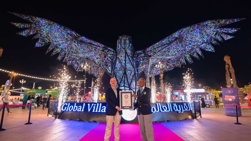 Global Village breaks world record with 8-meter steel falcon