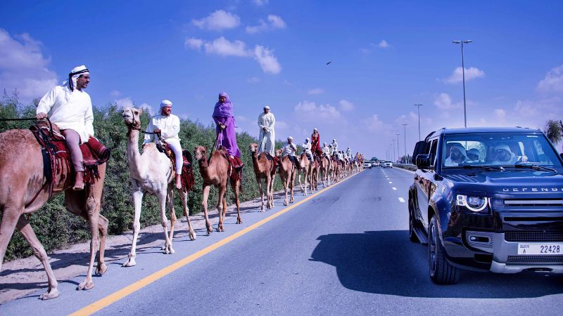 Camel trekkers arrive in Global Village, meet Sheikh Mohammed after 12-day journey through UAE desert