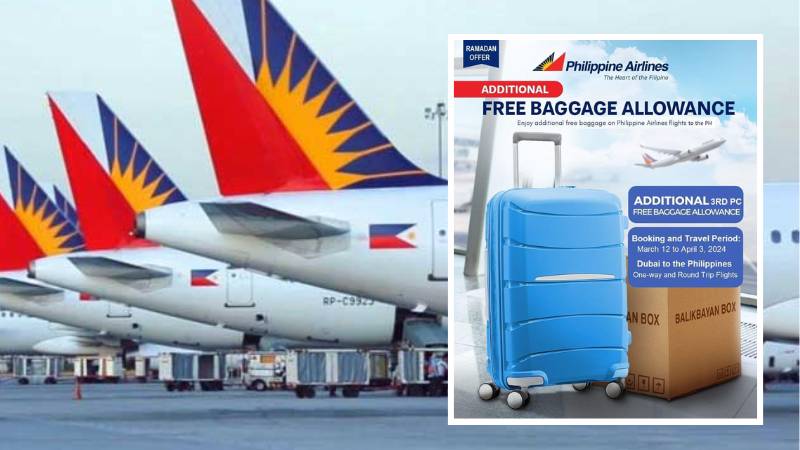 Dubai-Philippines: Philippine Airlines offers extra baggage allowance
