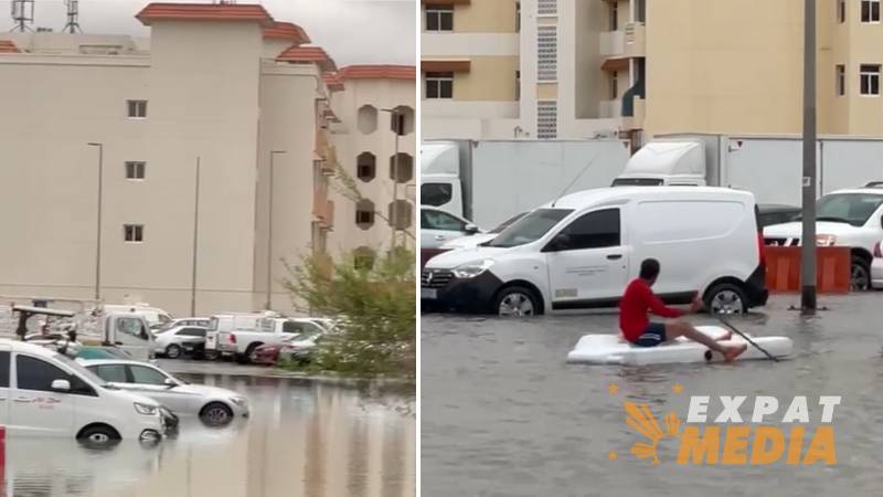Dubai rain: Flooded streets in International City leave commuters stranded