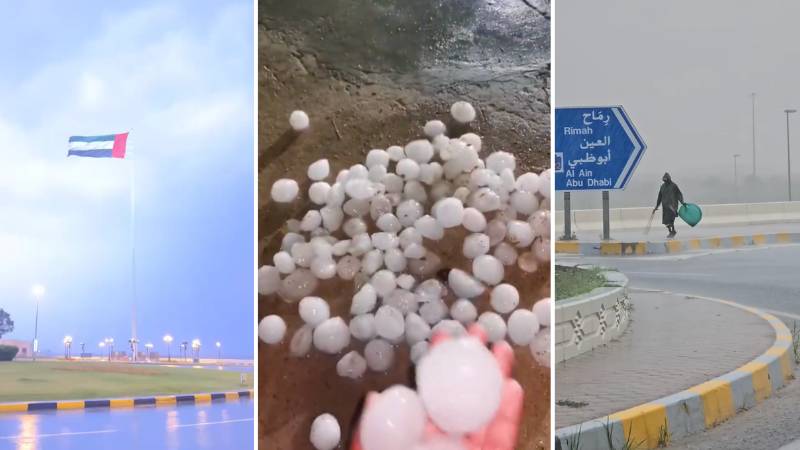 UAE: Giant hailstones in Al Ain as rain hits Dubai, Abu Dhabi, other emirates