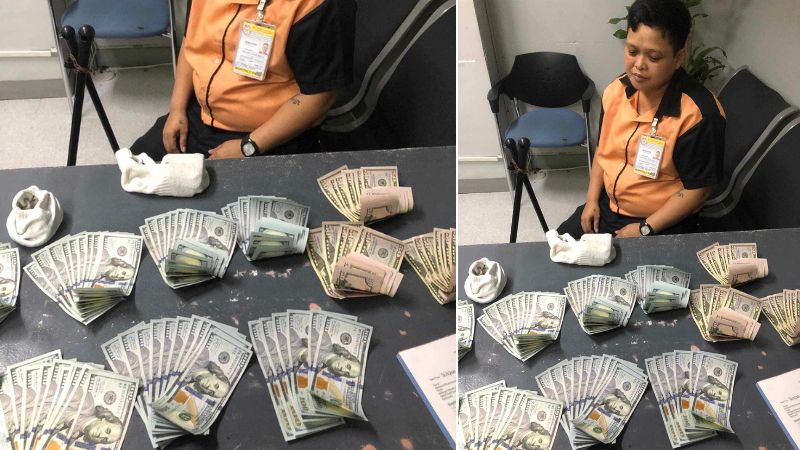 Philippine airport cleaner finds P1 million stuffed in dirty socks