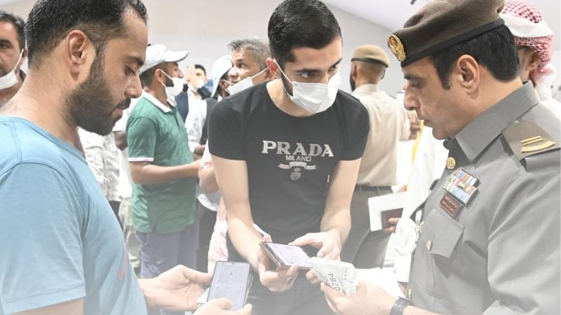 Amnesty seekers at Al Aweer centre in Dubai. GDRFA