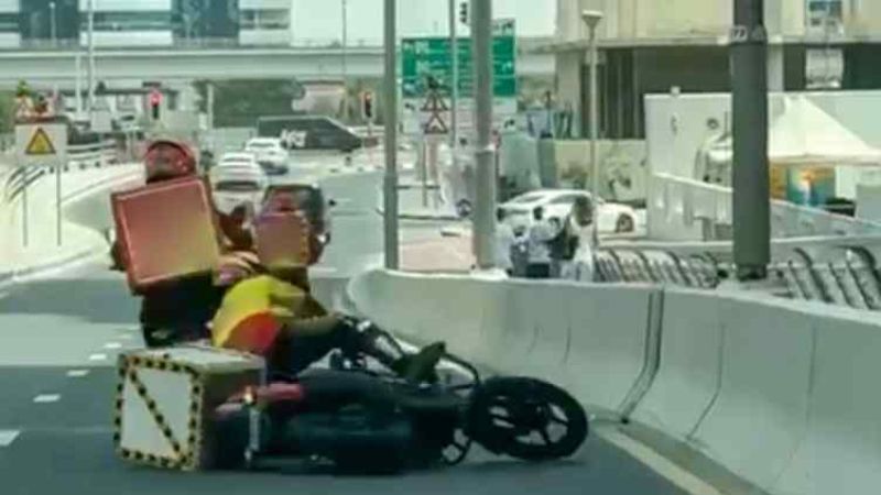 Delivery rider arrested after deliberately knocking down another rider
