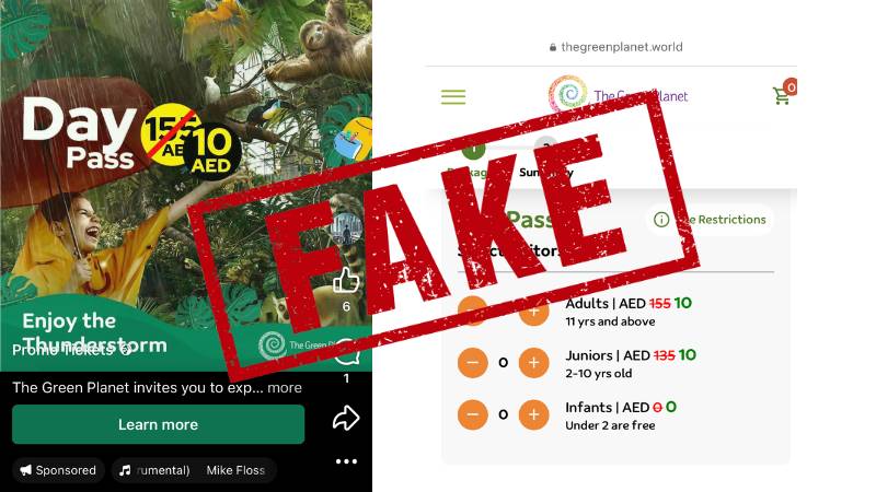 Dubai residents warn against Dh10 ticket scam to The Green Planet
