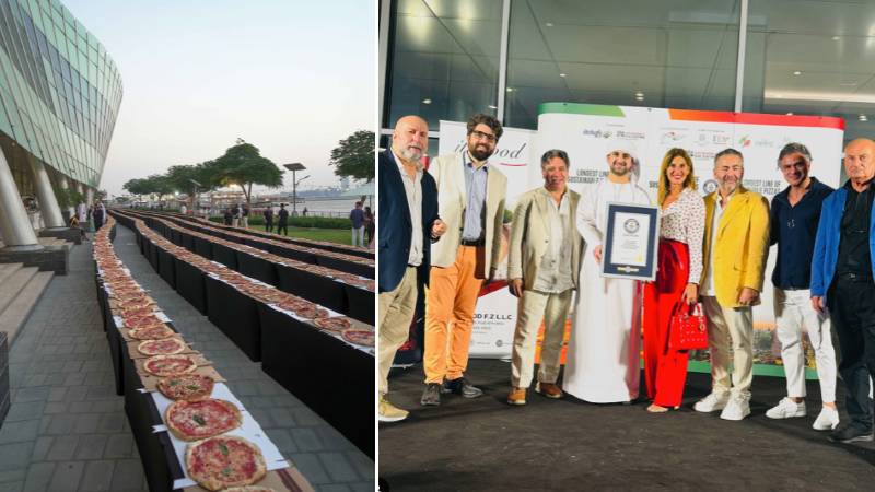 UAE sets Guinness World Record with longest sustainable pizza line