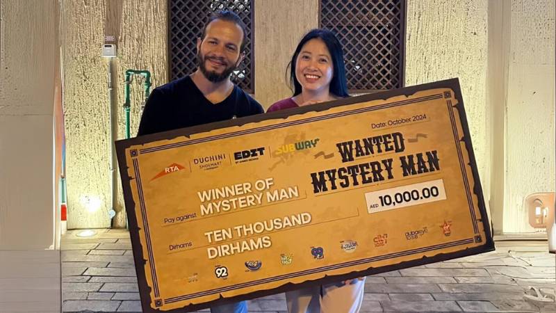 Filipina wins Dh10,000 in Dubai Metro Mystery Man challenge