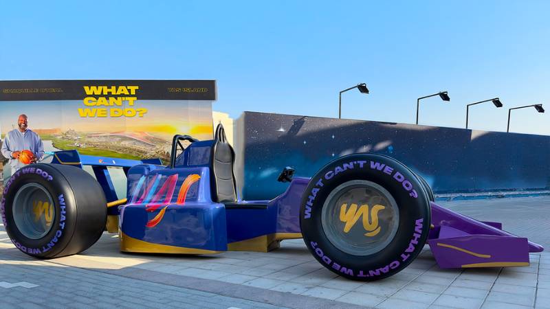 Yas Island unveils Shaq-sized F1 car for ultimate photo ops