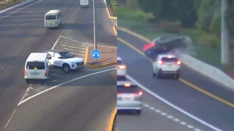 Abu Dhabi: Car flips multiple times after sudden swerve