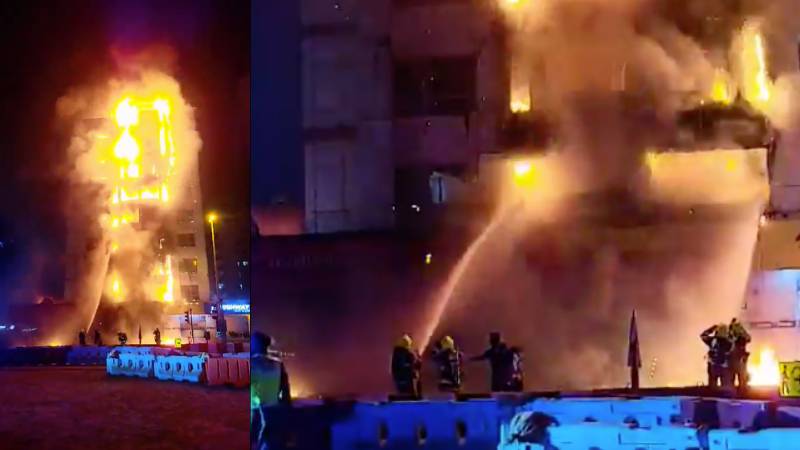Massive fire engulfs Al Barsha building near Mall of the Emirates
