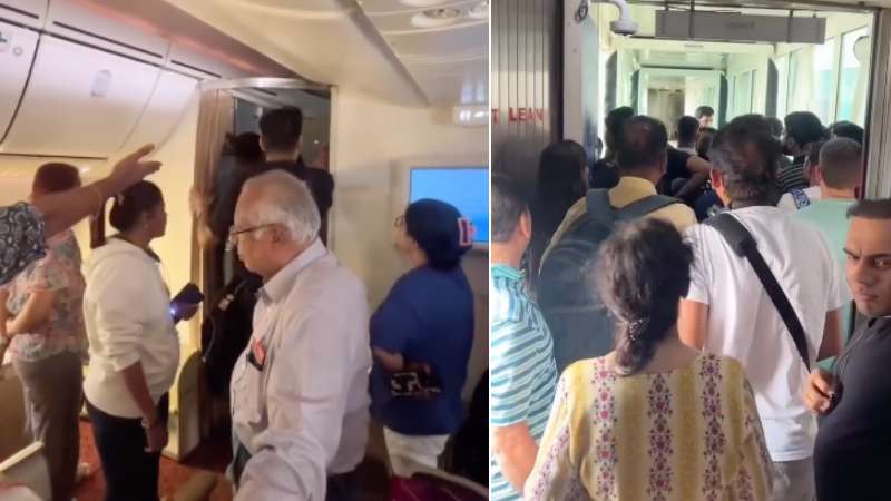 Air India passengers protest after 5-hour flight delay from Mumbai to Dubai