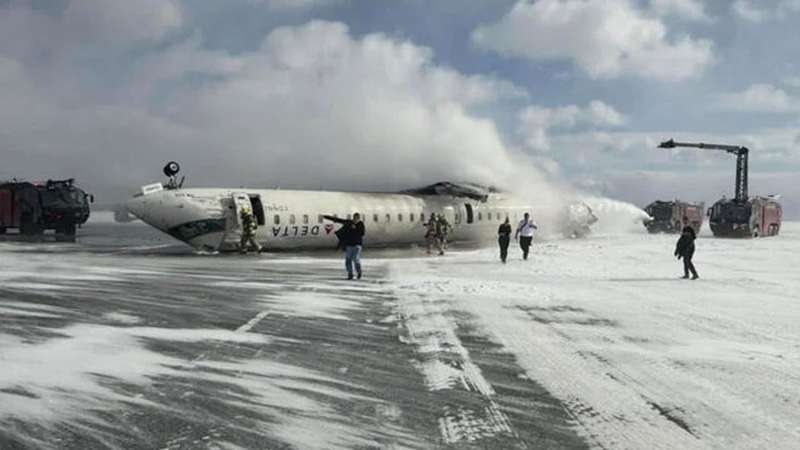 Investigation underway after Delta jet flips upside down upon landing