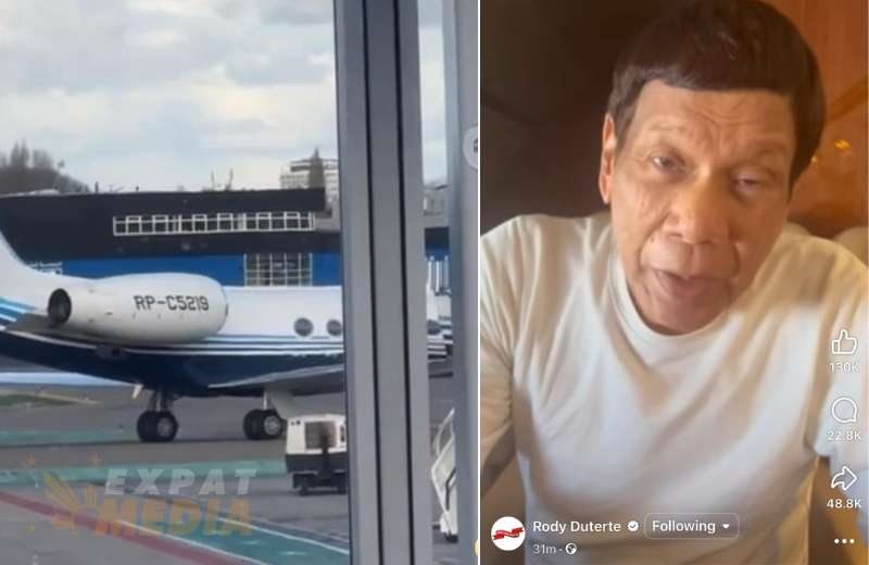 Rodrigo Duterte arrives in Rotterdam, issues message to Filipinos ahead of ICC trial