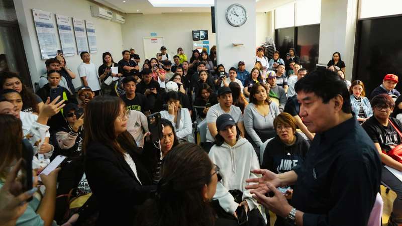 Raffy Tulfo makes surprise visit to Dubai MWO, demands longer hours and faster contract verification