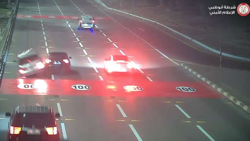 Abu Dhabi Police shares crash video to warn against sudden lane changes