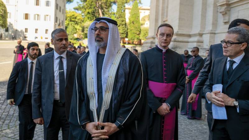 Abu Dhabi Crown Prince Sheikh Khaled attends Pope Francis funeral