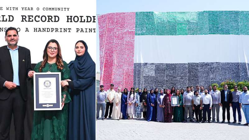Pakistan Association Dubai sets Guinness World Record for largest handprinted UAE flag