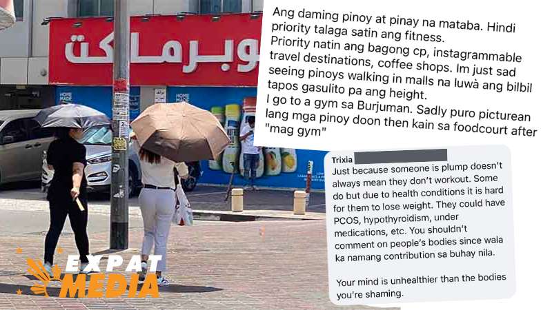 Expat faces backlash for body-shaming Filipinos in Dubai