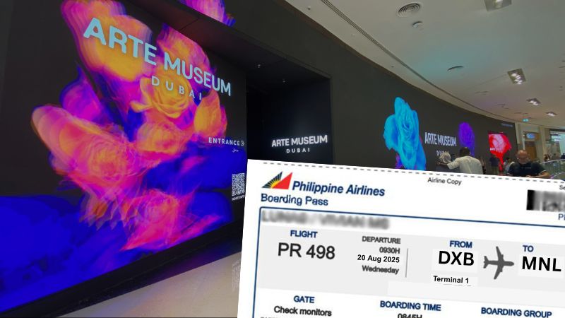 Philippine Airlines boarding pass now a discount voucher at Arte Museum in Dubai Mall