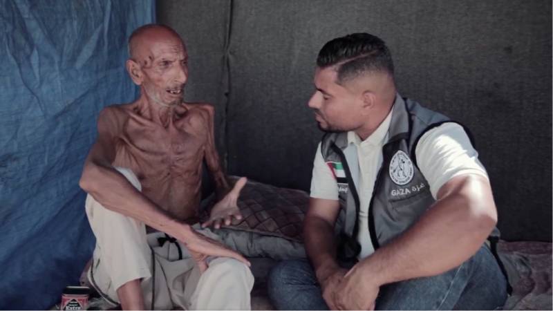 ‘I want to eat’: Frail Gaza elder thanks Sheikh Mohamed bin Zayed as UAE delivers aid amid famine crisis