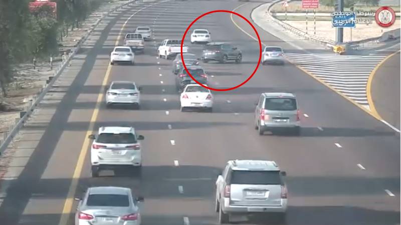 Abu Dhabi Police release shocking video of road crashes caused by sudden swerving