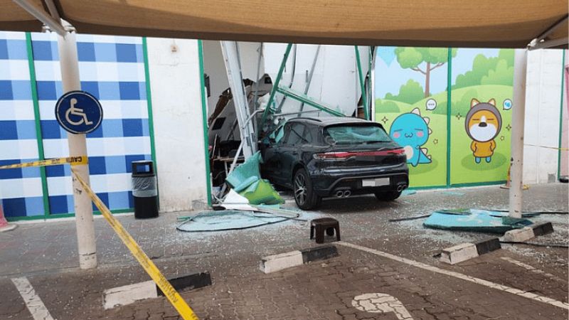 Dubai Police: Driver crashes into Mumuso at Spinneys Dubai after pedal mix-up