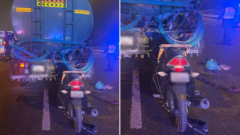 Dubai motorcyclist seriously injured after crashing into broken-down truck on highway