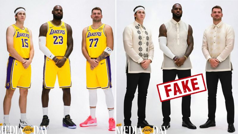 Perfect fake: AI photo of LeBron, Luka, and Austin Reaves in barong tagalog fools thousands online