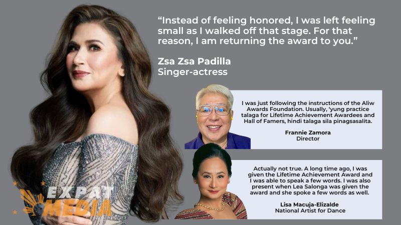 Aliw Awards apologizes to Zsa Zsa Padilla after Lifetime Achievement Award controversy