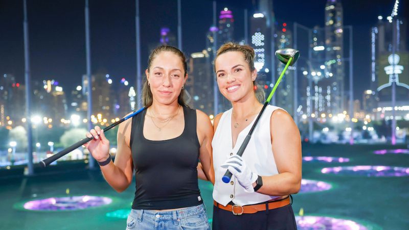Dubai: Pegula and Krawczyk swap forehands for fairways