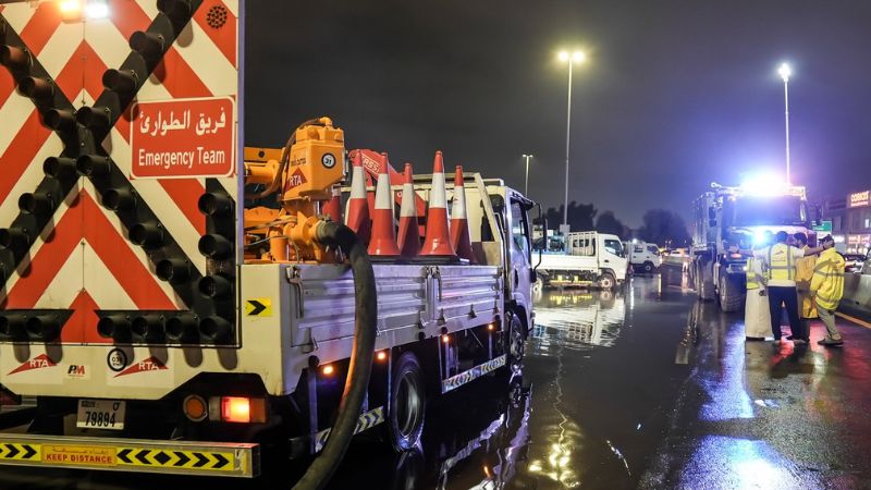 UAE launches major clean-up after heavy rains flood roads