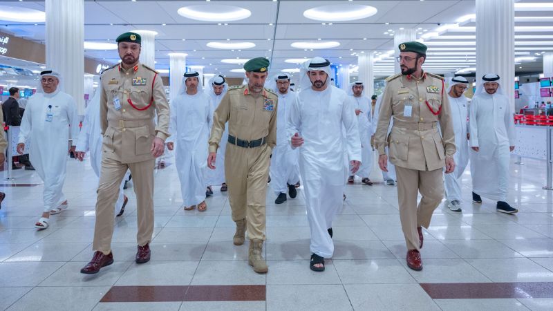 Sheikh Hamdan tours Dubai International Airport