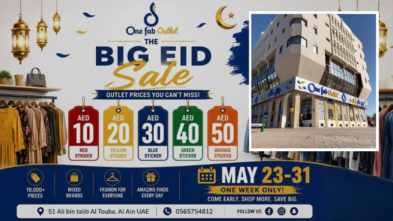 One Fab Outlet Big Eid Sale in Al Ain from May 23 to 31